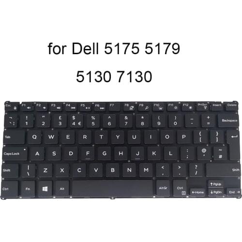 New UK GB backlit keyboard notebook for DELL latitude 11 5175 5179 vrnue 11 pro 5130 7130 0JT6X7 JT6X7 pc laptop keyboard light