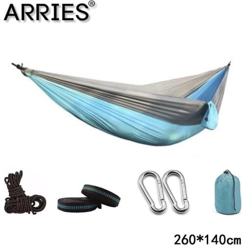 270*140 single hanging hammock Portable Parachute Hammock bed Camping Survival Garden outdoor Hunting Leisure Sleeping Hammock