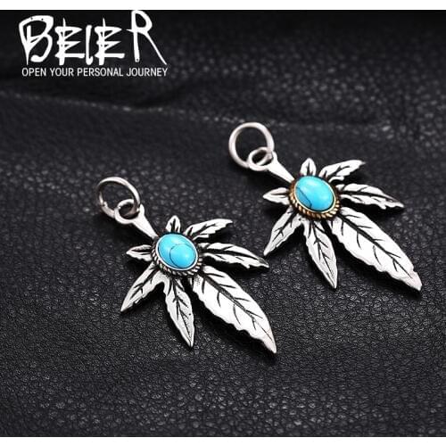 One Piece Cool Green Stone Pendant For Man Stainless Steel Hot Sale Usa Jewelry BP8-170