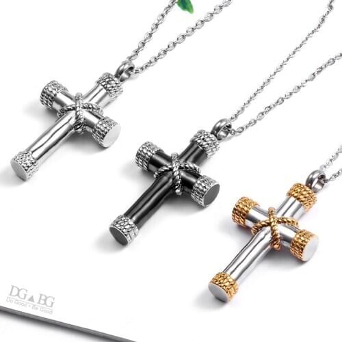 Ashes Urns Stainless Steel Cremation keepsake JESUS Christian Bible Cross Jewelry Memorial Lord Jesus Necklace Pendant