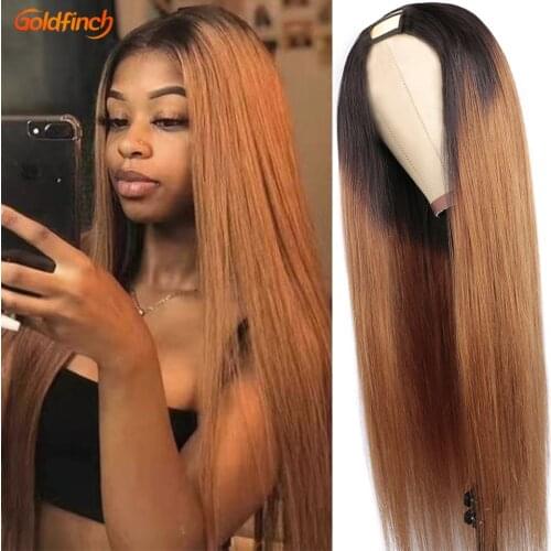 Ombre UPart Wig 30 inch 200 250 Density Straight U part Wig Ombre Black And Honey Blonde Upart Human Hair Wigs For Black Women