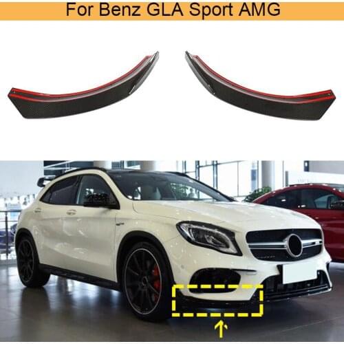 Carbon Fiber Front Bumper Lip Spoiler Splitters For Mercedes-Benz GLA Class Sport GLA45 AMG 2017 - 2019 Front Splitters