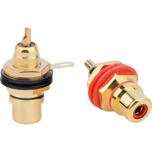 RCA Female Jack Adapter Speaker Terminal Board RCA Connector Panel Mount Chassis Audio Socket Plug Solder Cup Bulkhead With NUT