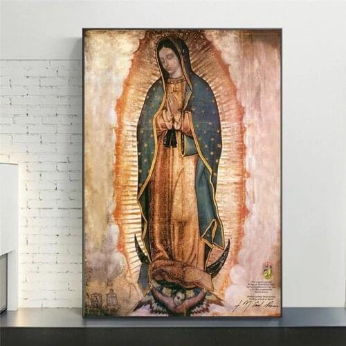 The Day of The Virgin of Guadalupe In Mexico Portrait Canvas Painting Posters and Prints Wall Art Picture for Living Room Decor
