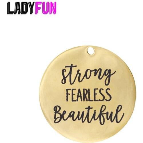 20pcs/lot Mom/Boss Lady Charms Stainless Steel Strong Fearless Beautiful Charm Wholesale Jewelry Lots DIY Handmade Accessories