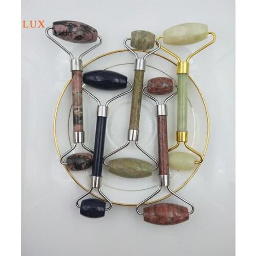 Natural Jade Rhdonite Roller Massage Stick Germanium Stone Roller Massager relieve fatigue Brush Skin Health Beauty Care Tool