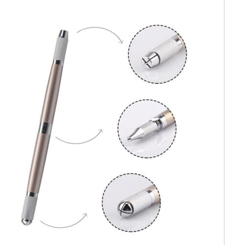 Microblading Pen Semi Permanent Makeup Eyebrow Manual Machine for Different Needle Cosmetic Beauty 3 Heads Can Be Used
