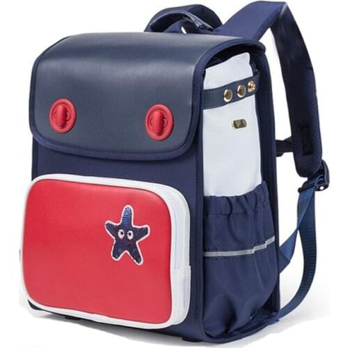 High Quality Kids Primary Knapsack Boys Gilrs Waterproof PU Cartoon Schoolbag Orthopedic Satchel Backpack for Children Grade 1-3