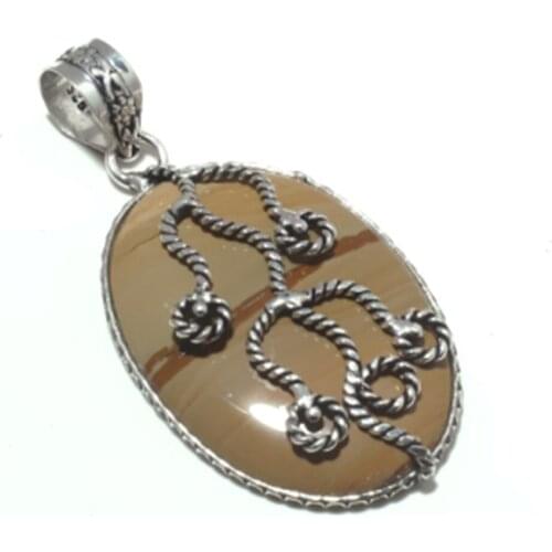 Mookaite Jaspers Pendant Silver Overlay over Copper , 60 mm, P7003