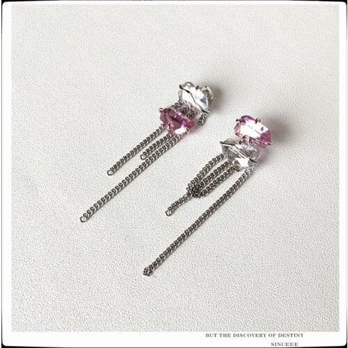 EDY 2021 New Punk Fashion Earring Temperament Exaggerated Peach Blossom Spar Tassel Drop Earrings For Women Girls Party Jewelry