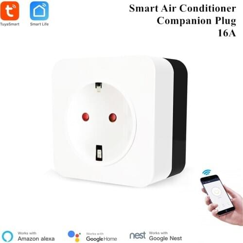 Tuya Smart 16A Air Conditioner Plug Companion IR Remote Controller WiFi Socket Timer Compatible with Alexa Google Home