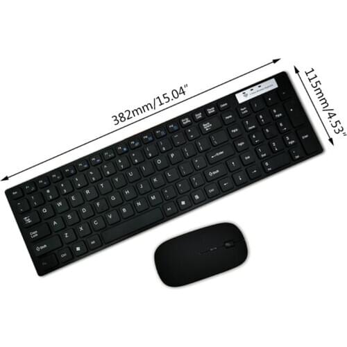 Universal Silent Ultra-thin 2.4G Wireless Keyboard and Mouse Set for Laptop PC Computer