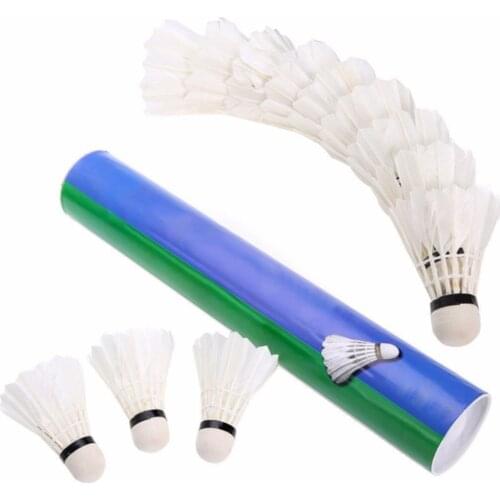 12 Pcs/Set White Badminton Shuttlecock King Goose Feather Badminton Shuttlecock Training Sports Speed Badminton Ball Gym Sports