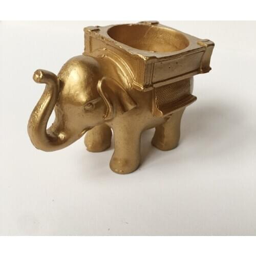 50pcs lot India Anniversary souvenir 50th 60th Birthday party gifts Golden Lucky Elephant Candle Holder Indian wedding favors