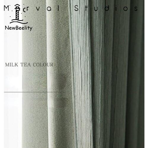 Low Cost Matcha Green Curtains for Living Bedroom Blackout Japanese Finished Custom Modern Light Luxury American Dining Room