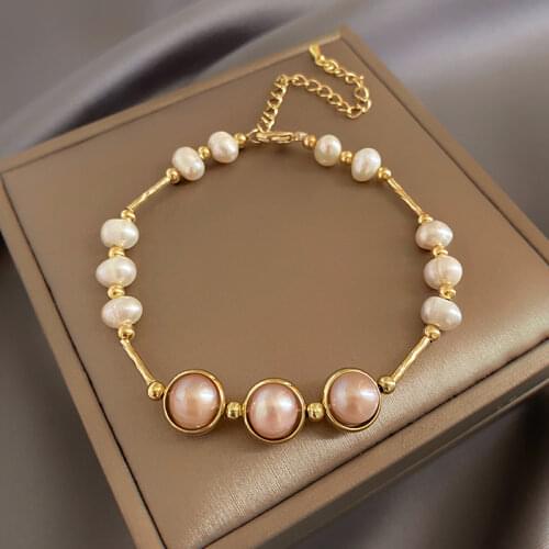 Korea New Design Fashion Jewelry Natural Freshwater Pearl Bead Bracelet Elegant Women Student Daily Accessories