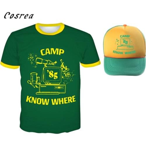 Stranger Things Dustin Cosplay Costume Women T-Shirts Mike Wheeler Cosplay Short Sleeve Cap Stranger Things Girls Short Sleeve
