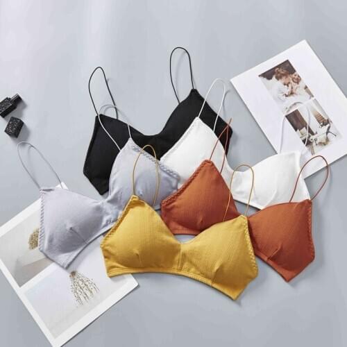 Womens Triangle Cup Sports Bra Stretchy Push Up Bras Underwear Cozy Breathable Wire Free Bralette With Padded