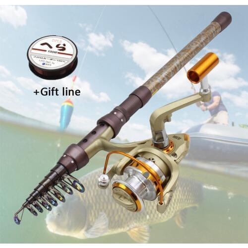 1.8M-3.6M Multifunction Portable telescopic fishing rod and Reels bag set Trave Outdoor sports Fishing Tackle Gift line