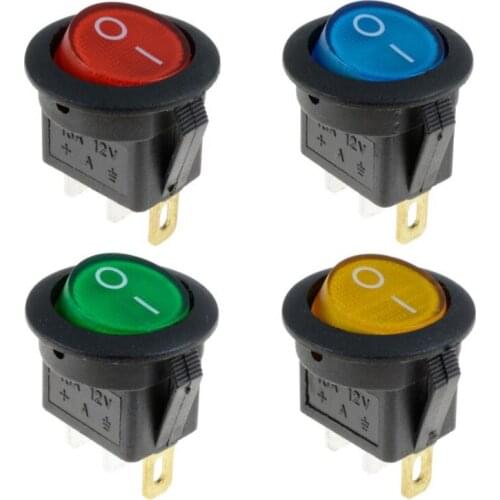 1PCS 12V/220V LED illuminuted rocker switch 20Apush button switch Car button light switch ON/OFF Round Rocker Switch Dash Boat