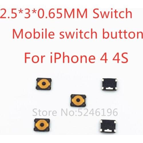 10-100pcs 2.5*3*0.65MM 2.5x3x0.65MM For iPhone 4 4G 4S Tactile Push Button Switch Tact 4 Pin Micro Switch SMD for Mobile Phone C