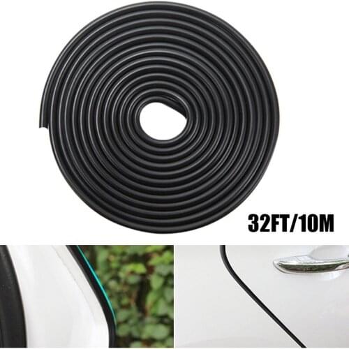 10m Car Door Boot Edge Protector Strip U Shape Guard Trim Seal Strip Car Door Invisible Anti-Collision Strip Black