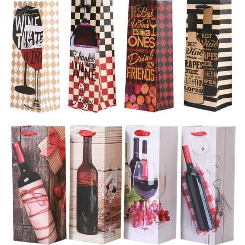 10 Pcs/lot Premium Red Wine Bag Gift Packaging Single Wine Handbag Bags Recyclable Bags Environmental Protection Bag 35*11.5*9cm