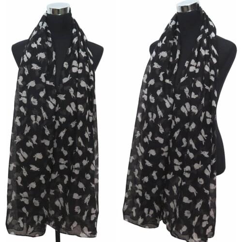 10pcs/lot Rabbit Bunny Print Womens Large Scarf Shawl Wrap Lightweight, Free Shipping