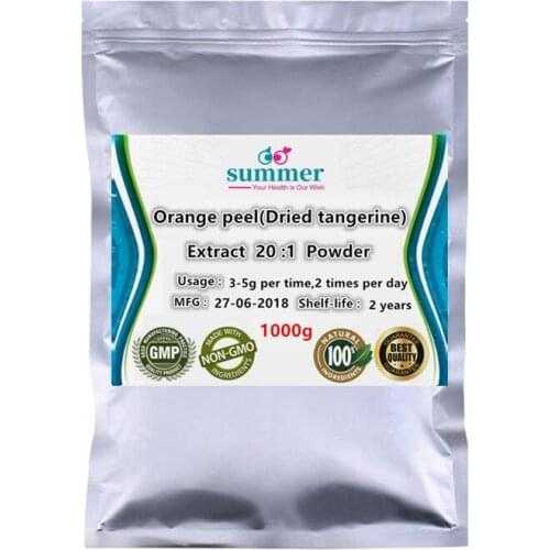 1000g Orange peel extract 20:1 powder,tangerine peel,citrus peel,dried tangerine extract for digestive system,anti-inflammatory
