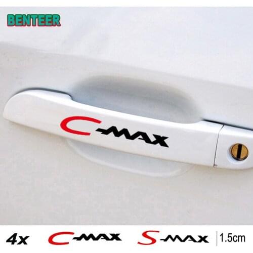 4pcs Decal Sticker Car door handle sticker For Ford Cmax C-max Smax S-max Car Accessories