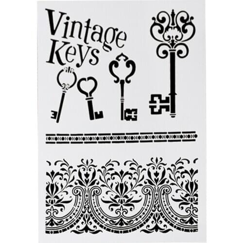 5pcs/set A4 Size Key Design Cake Stencil Plastic Cake Border Stencils DIY Drawing Lace Template Cake Mold Cake Decorating Tool