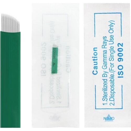 50Pcs 16 Pin Microblading Needles Blades Lamina Agulha Sobrancelha Tebori Microblading 16 Pontas Flex Eyebrow Tattoo supplies