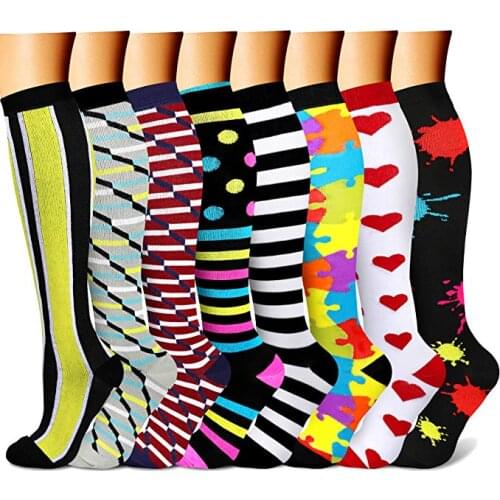 50 Style Antifatigue Unisex Compression Socks Fit for Nurses Flight Travel Medical Varicose Veins Leg Relief Pain Knee Stockings