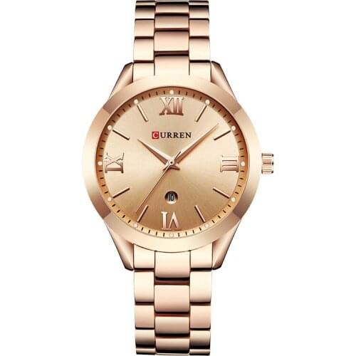 CURREN 9007 Rose Gold Watch Women Quartz Brand Luxury Female Wrist Watch Fashion Clock