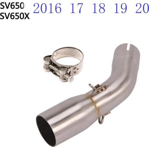 For SV 650 2016 2017 2018 2019 SV650X 18 19 SV650 Escape Accessories Slip-on Motorcycle Exhaust Muffler Middle Link Pipe