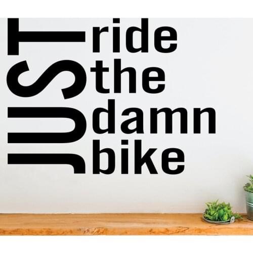 Home Gym Wall Decal Just Ride The Damn Bike Home Gym Decor Motivation Inspiration Wall Decal Vinyl Sticker E173