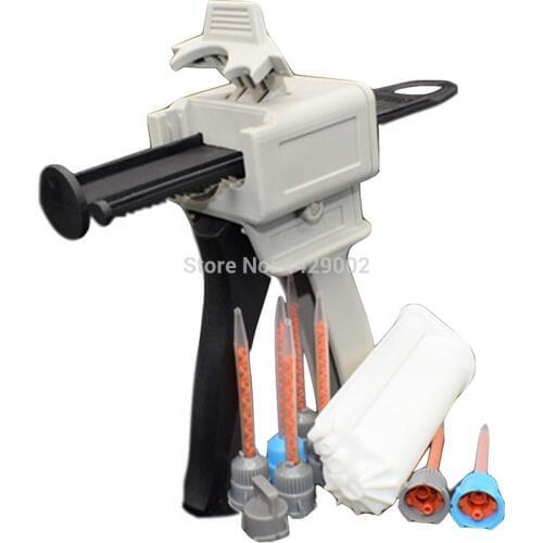 10:1 50ml Dispensing Gun Applicator Glue Gun + 50ml Epoxy Resin Mix Cartridge + 7pcs 10:1 Static Mixer Tip Nozzle Mixing Nozzles