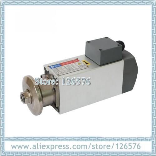 Air cooled blade spindle motor 1.1kw 12000rpm square shape large flange spindle motor for wood/glass/plastic