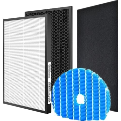 1 set (4pcs) air purifier filter HEPA activated carbon humidifier filter for Sharp KC-850E-R air purifier parts