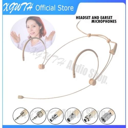 Headset Microphone Condenser Omnidirectional Headworn Mic For Sennheiser AKG Shure Audio Technica Wireless Body-Pack Transmitter