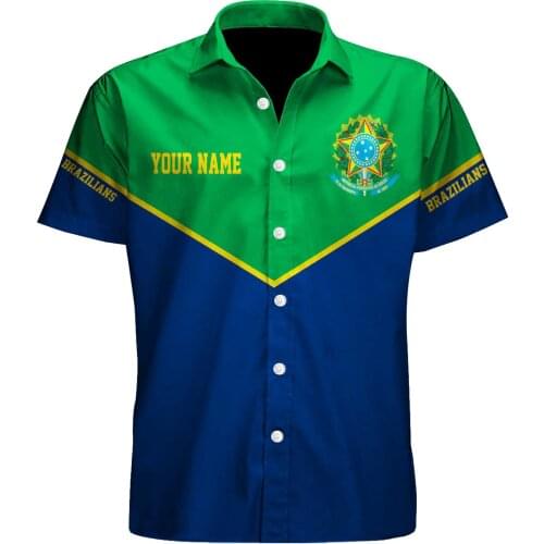 Hawaii Shirt Hawaiian beach Summer Brazilians Customize your name Printed 3d Mens Shirt Harajuku Tee hip hop shirts 1