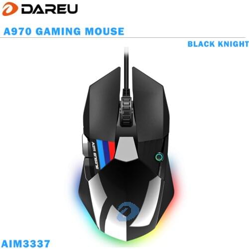 Dareu A970 Gaming Mouse LED RGB Backlight Mice with AIM3337 18000 DPI 400IPS 12000FPS 50 Million Click Times Programmable Butto