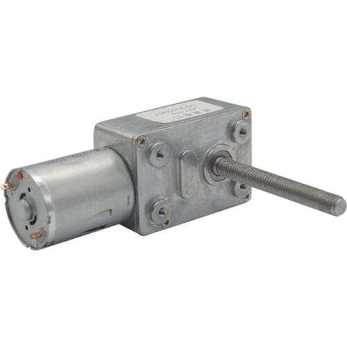 JGY370 high torque motor self-locking power turbine worm wheel M6 screw shaft 12 v24v dc gear motor