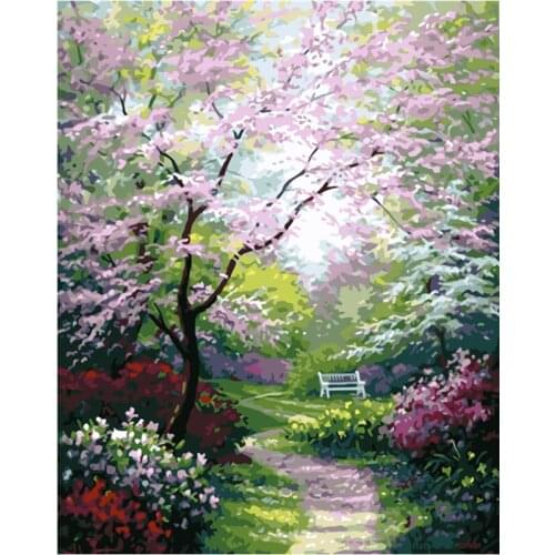 Painting By Numbers DIY Dropshipping 50x65 60x75cm Romantic Secret Flower Scenery Canvas Wedding Decoration Art Picture Gift