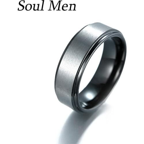 Rings unisex tungsten carbide ring plating texture all black cool style, fashionable and popular 8mm ring punk style Classic