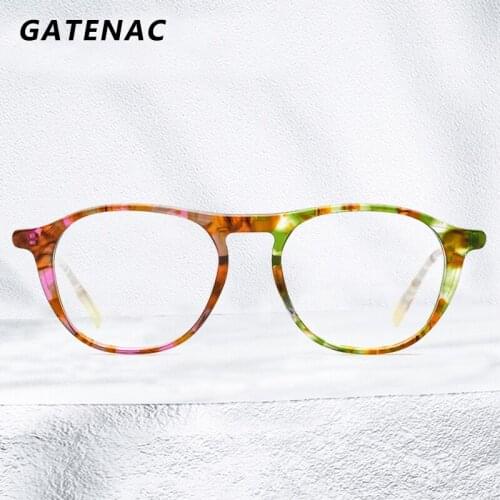 Korea Acetate Glasses Frame Men Retro Pilot Prescription Eyeglasses Women 2021 New Vintage Luxury Brand Myopia Optical Eyewear