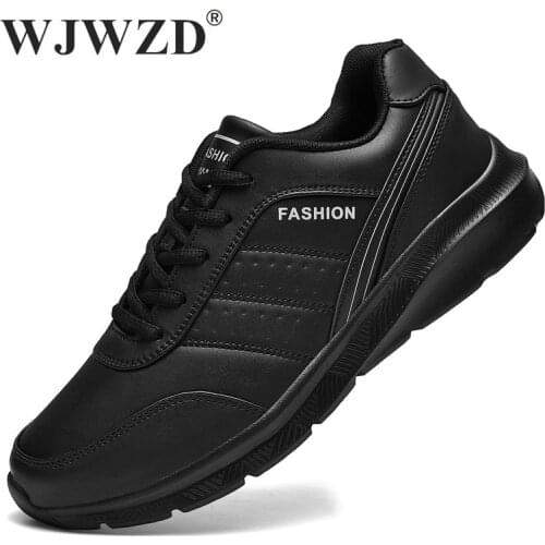 Mens Casual Shoes Leather Non-slip Sneakers Mens Lace-up Trainers Outdoor Designer Mens Walking Shoes Tennis Zapatillas Hombre