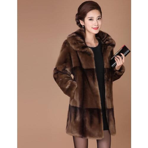 2021 Winter Fashion Thicken Faux Fur Jacket Middle-aged Women Plus Size Warm Loose Long Coat Windproof Female Parkas Fur Jackets