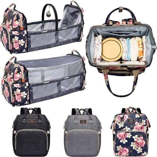 Multifunction Waterproof Mum Large Capacity Diaper Bag Backpack Baby Diaper Bags With Mosquito Net Toy Bar for Baby Stroller