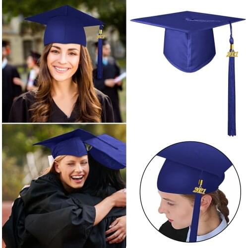 Men Summer High Quality Neutral Adult Matte Graduation Cap With Tassel Adjustable High School University For Dropshipping